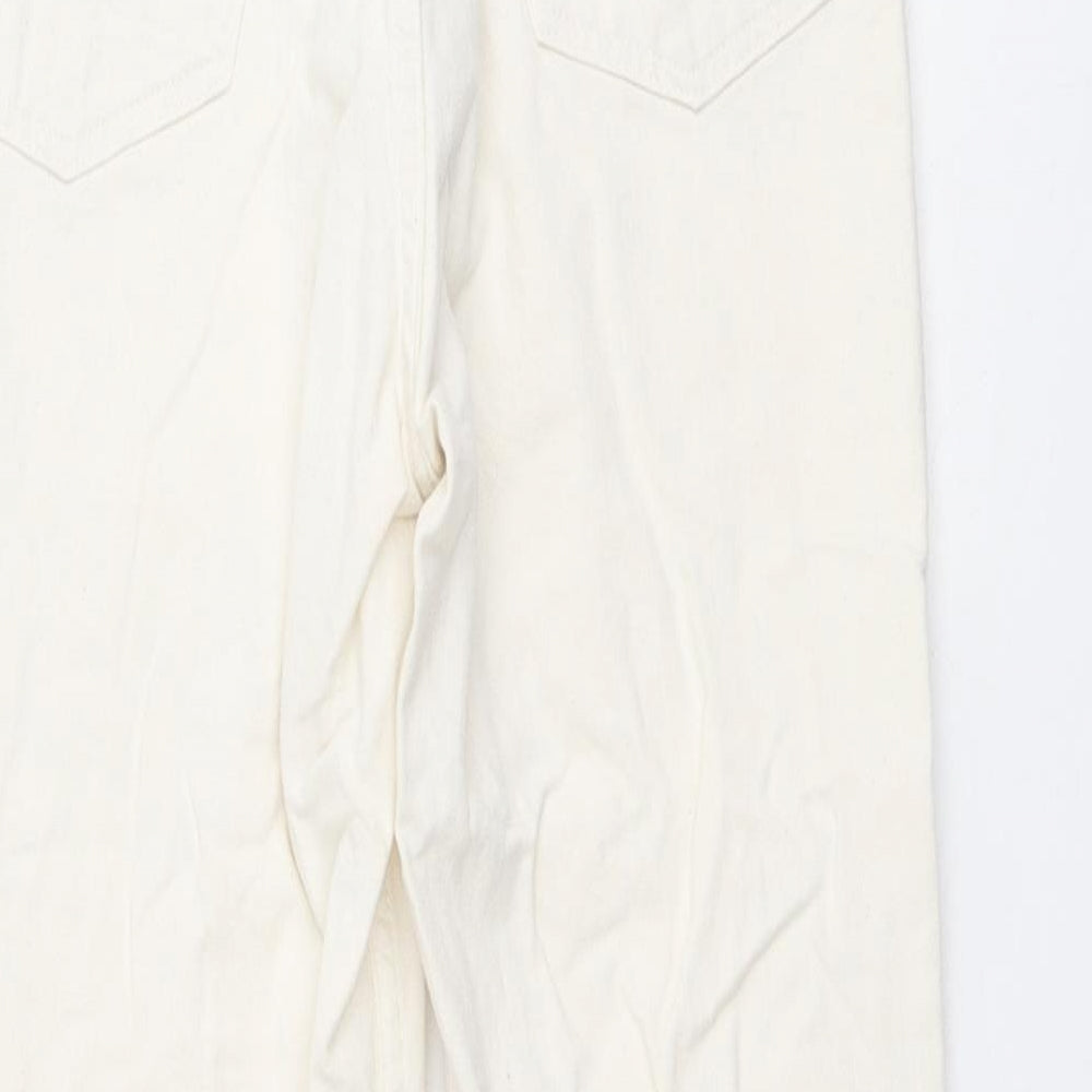 Reiko Womens Ivory Cotton Straight Jeans Size 25 in L25 in Regular Button