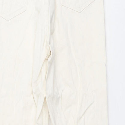 Reiko Womens Ivory Cotton Straight Jeans Size 25 in L25 in Regular Button