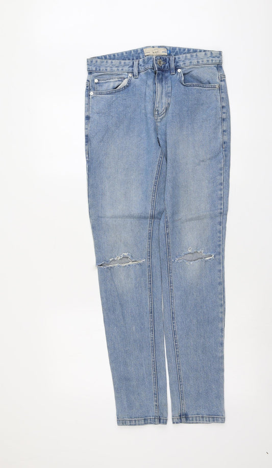 NEXT Mens Blue Cotton Skinny Jeans Size 28 in L31 in Regular Button