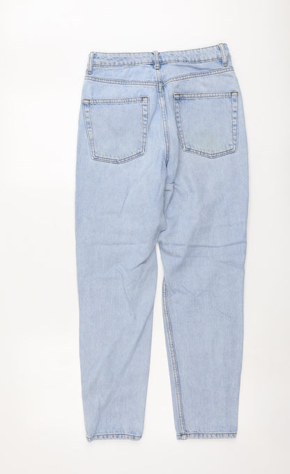 Topshop Womens Blue Cotton Straight Jeans Size 26 in L27 in Regular Button