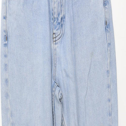 Topshop Womens Blue Cotton Straight Jeans Size 26 in L27 in Regular Button