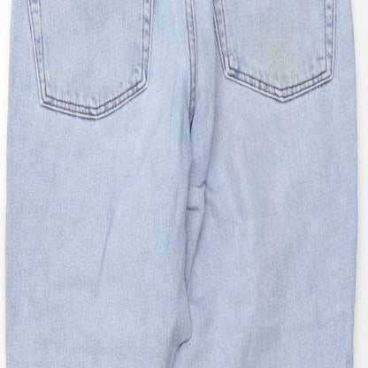 Topshop Womens Blue Cotton Straight Jeans Size 26 in L27 in Regular Button