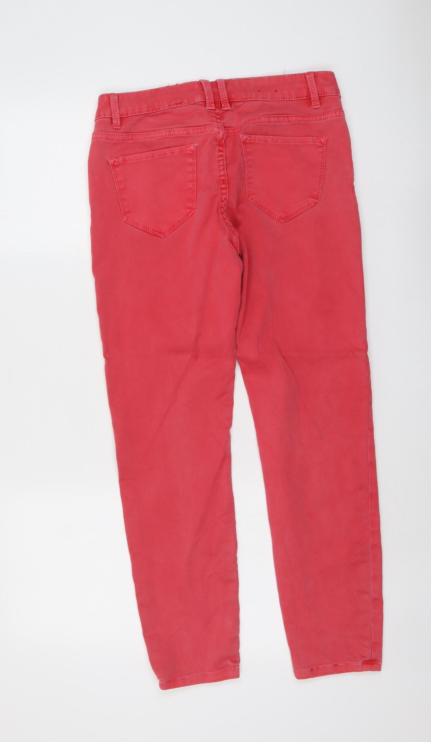 New Look Womens Pink Cotton Straight Jeans Size 10 L26 in Regular Button