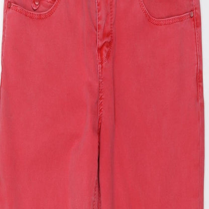 New Look Womens Pink Cotton Straight Jeans Size 10 L26 in Regular Button