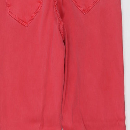 New Look Womens Pink Cotton Straight Jeans Size 10 L26 in Regular Button