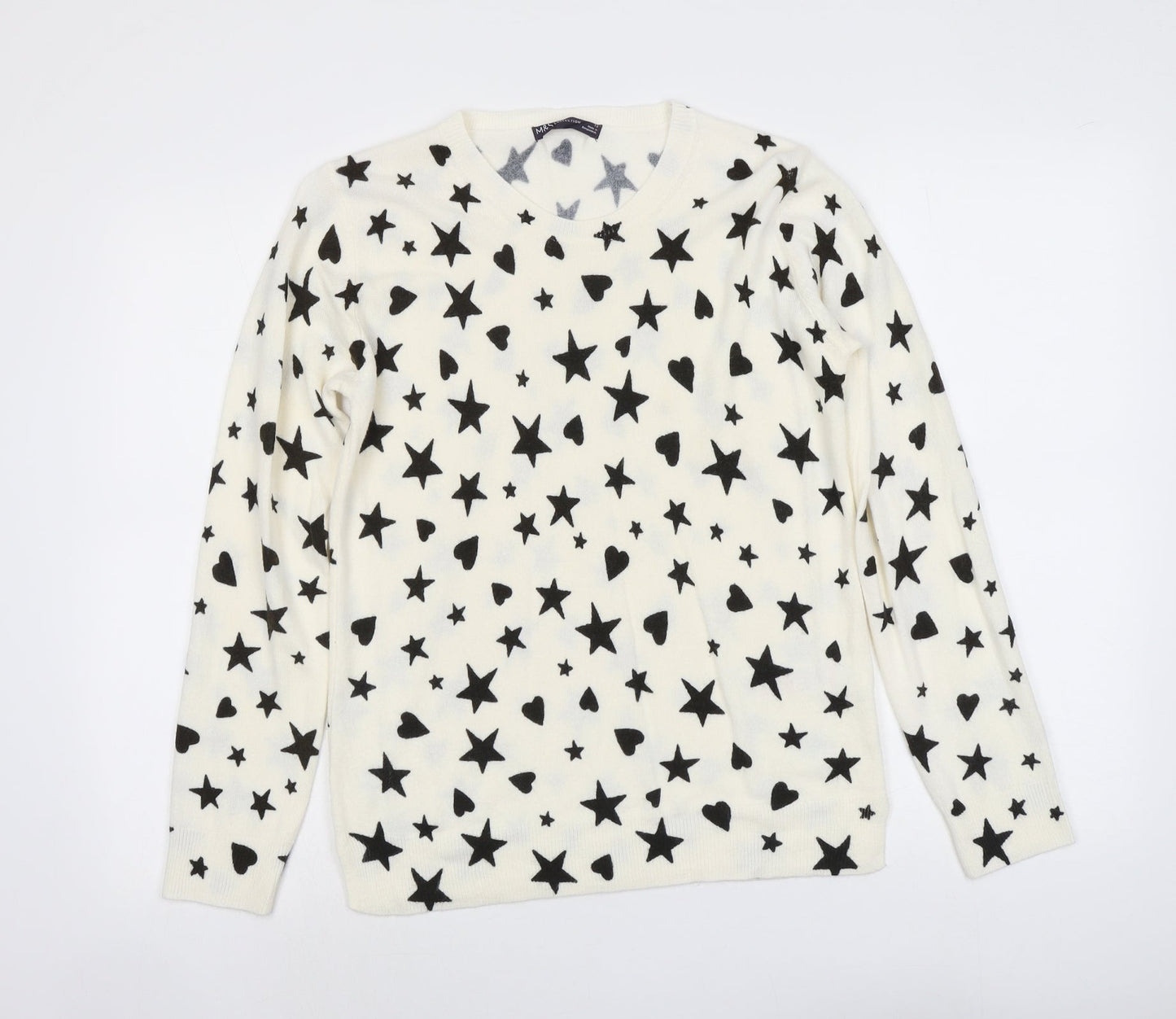 Womens UK Size 12 Marks and Spencer Ivory Pullover Jumper