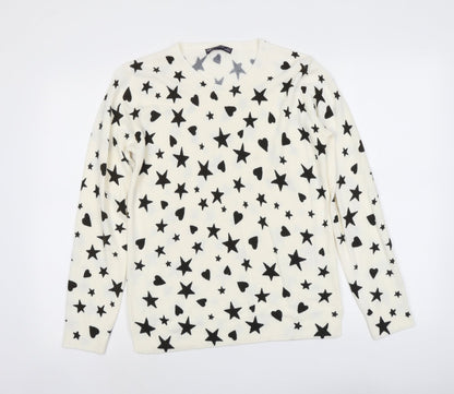 Womens UK Size 12 Marks and Spencer Ivory Pullover Jumper