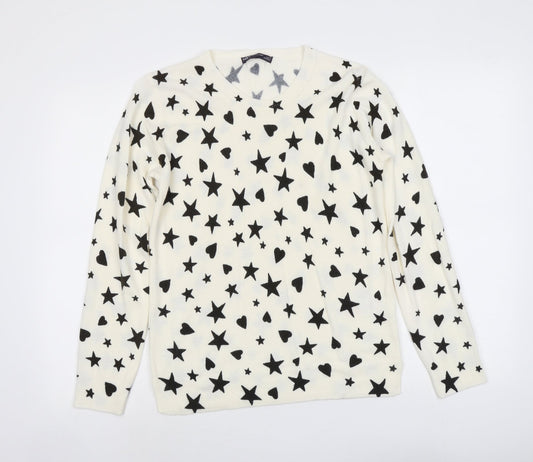 Womens UK Size 12 Marks and Spencer Ivory Pullover Jumper