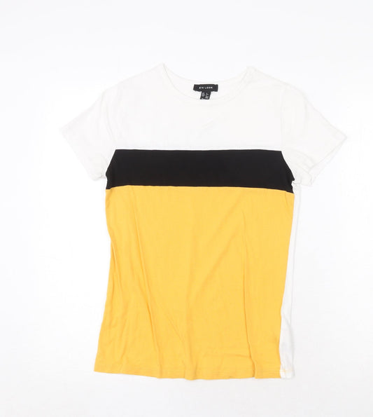 Womens UK Size 6 New Look Multicoloured Basic T-Shirt