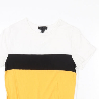 Womens UK Size 6 New Look Multicoloured Basic T-Shirt