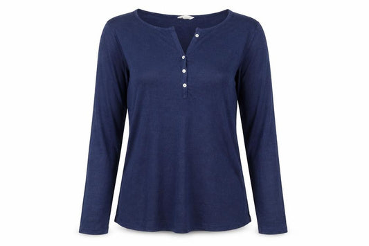 Womens UK Size XL Springfield Blue Henley Jumper