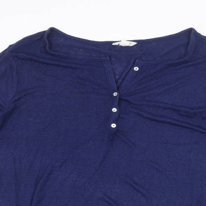 Womens UK Size XL Springfield Blue Henley Jumper