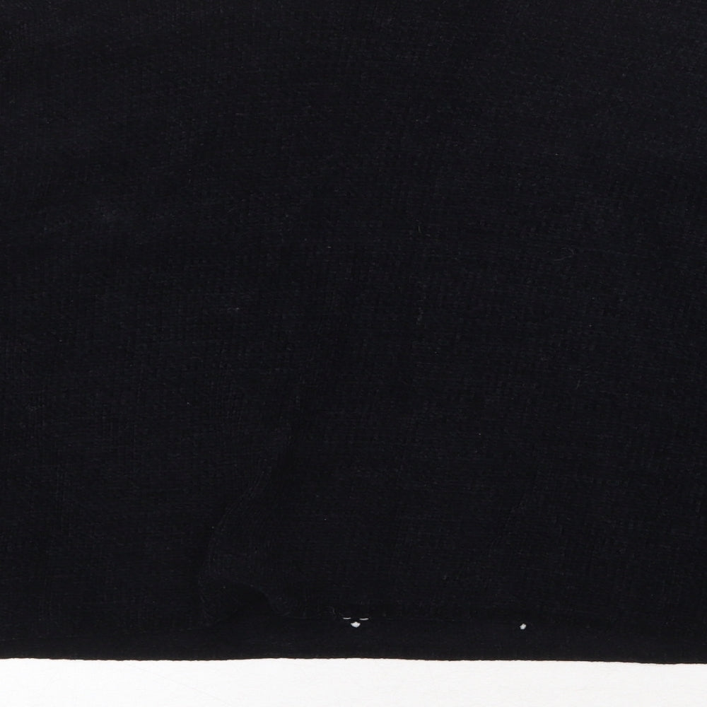 Vipucci Couture Womens Black Round Neck Acrylic Pullover Jumper Size L