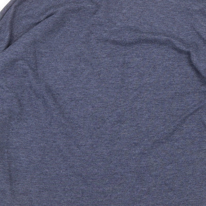 BIG STAR Womens Blue V-Neck Cotton Pullover Jumper Size S