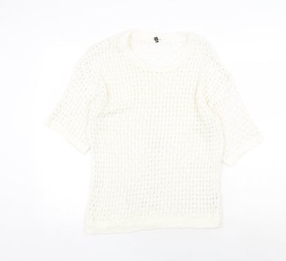 Womens UK Size 10 River Island White Pullover Jumper