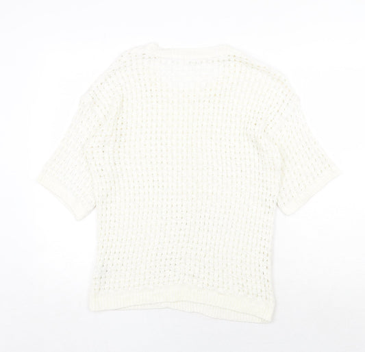 Womens UK Size 10 River Island White Pullover Jumper