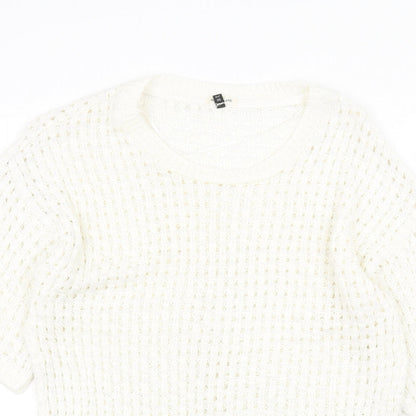 Womens UK Size 10 River Island White Pullover Jumper