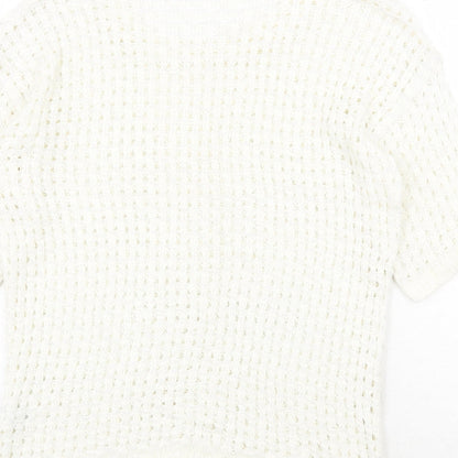 Womens UK Size 10 River Island White Pullover Jumper