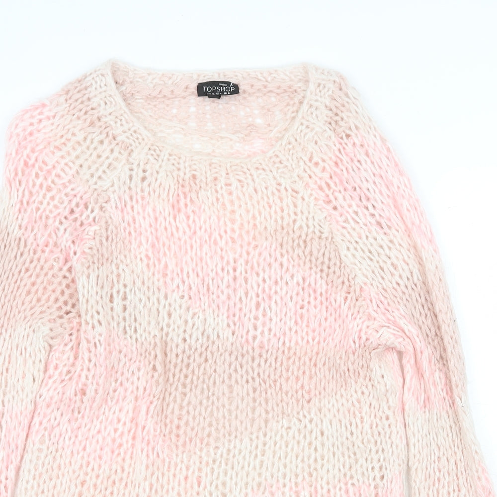 Womens UK Size 8 Topshop Pink Pullover Jumper