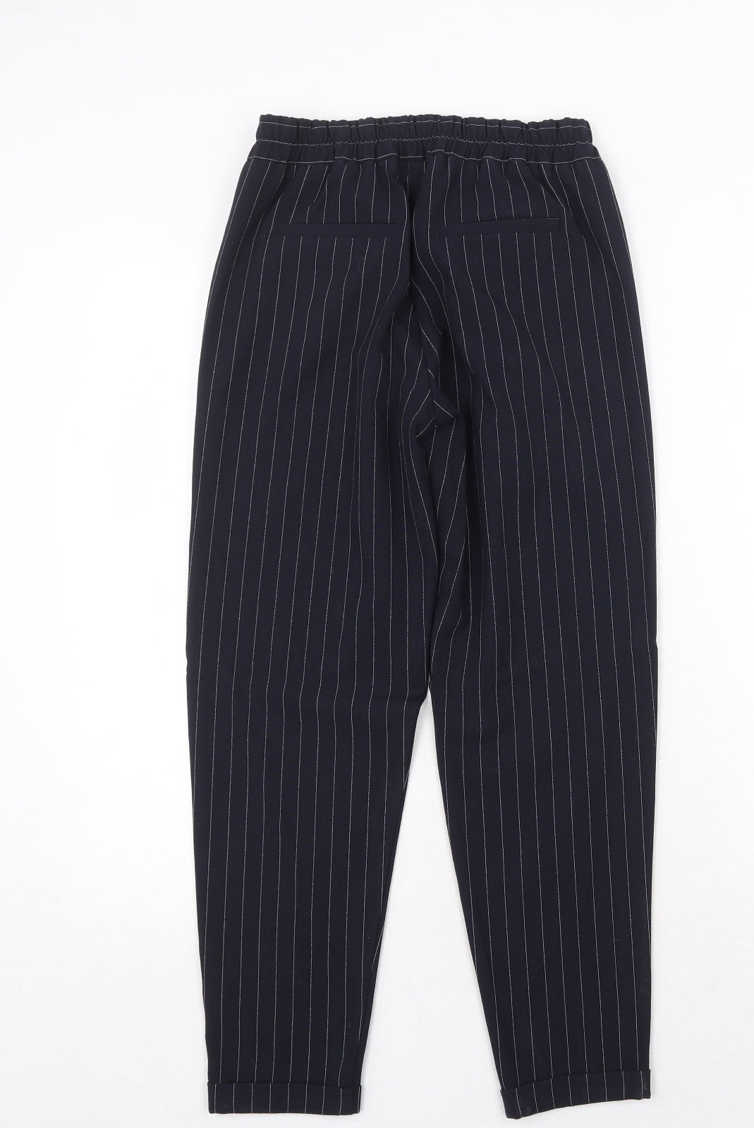 Womens UK Size XS Bershka Regular Fit Carrot Black Trousers