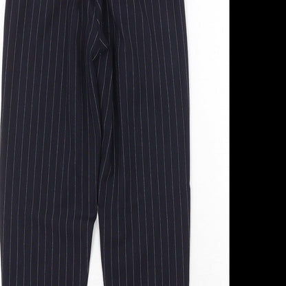 Womens UK Size XS Bershka Regular Fit Carrot Black Trousers