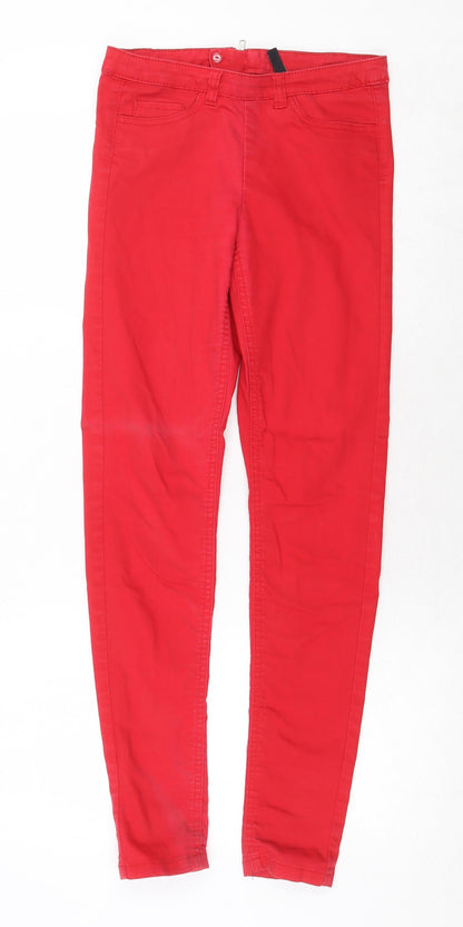 Womens UK Size 28 in H&M Regular Fit Skinny Red Jeans