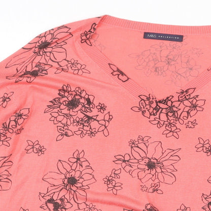 Womens UK Size M Marks and Spencer Pink Pullover Jumper