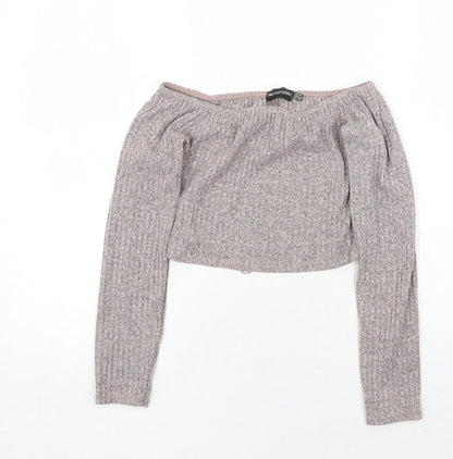 Womens UK Size 10 PRETTYLITTLETHING Grey Pullover Jumper