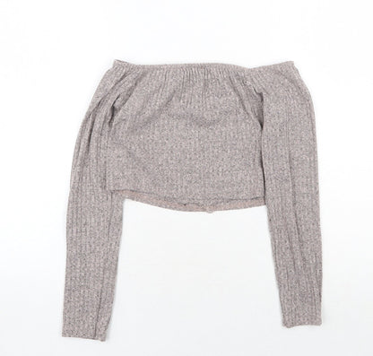 Womens UK Size 10 PRETTYLITTLETHING Grey Pullover Jumper