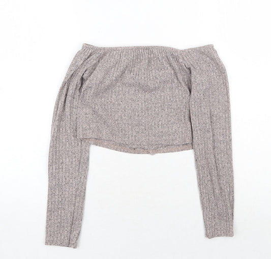 Womens UK Size 10 PRETTYLITTLETHING Grey Pullover Jumper