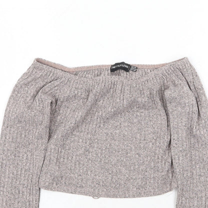 Womens UK Size 10 PRETTYLITTLETHING Grey Pullover Jumper