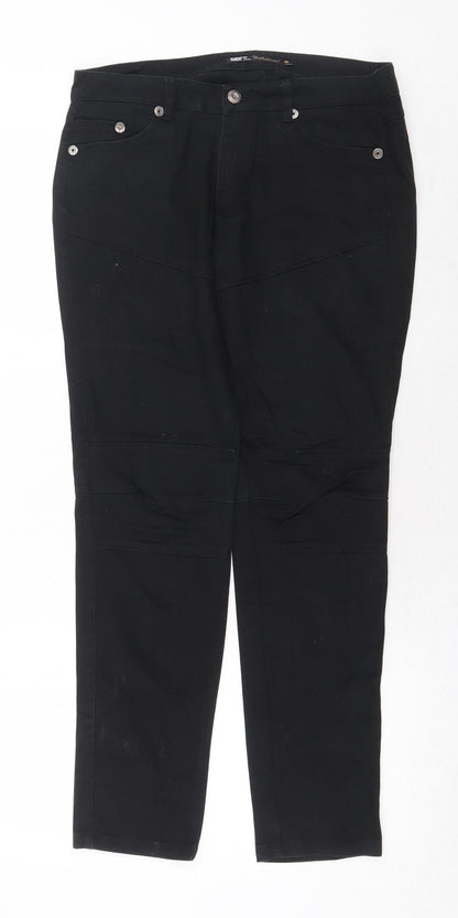 Funk'n Soul Womens Black Cotton Straight Jeans Size M Regular Zip