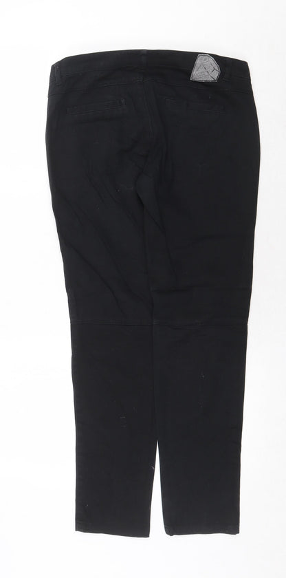 Funk'n Soul Womens Black Cotton Straight Jeans Size M Regular Zip