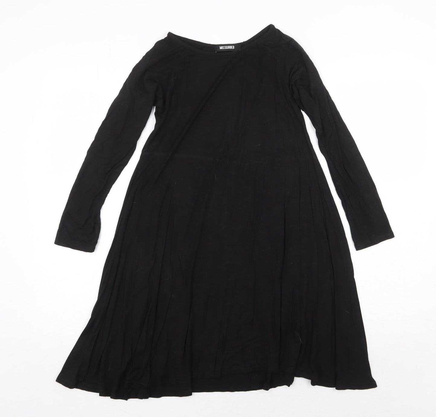 Missguided Womens Black Viscose Trapeze & Swing Size 8 Round Neck Pullover