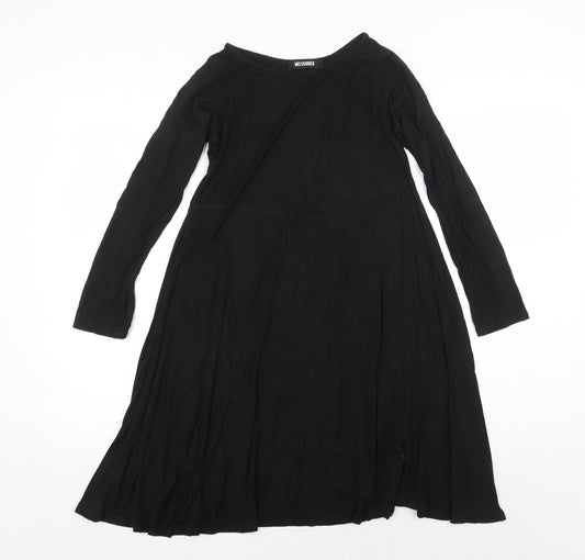 Missguided Womens Black Viscose Trapeze & Swing Size 8 Round Neck Pullover
