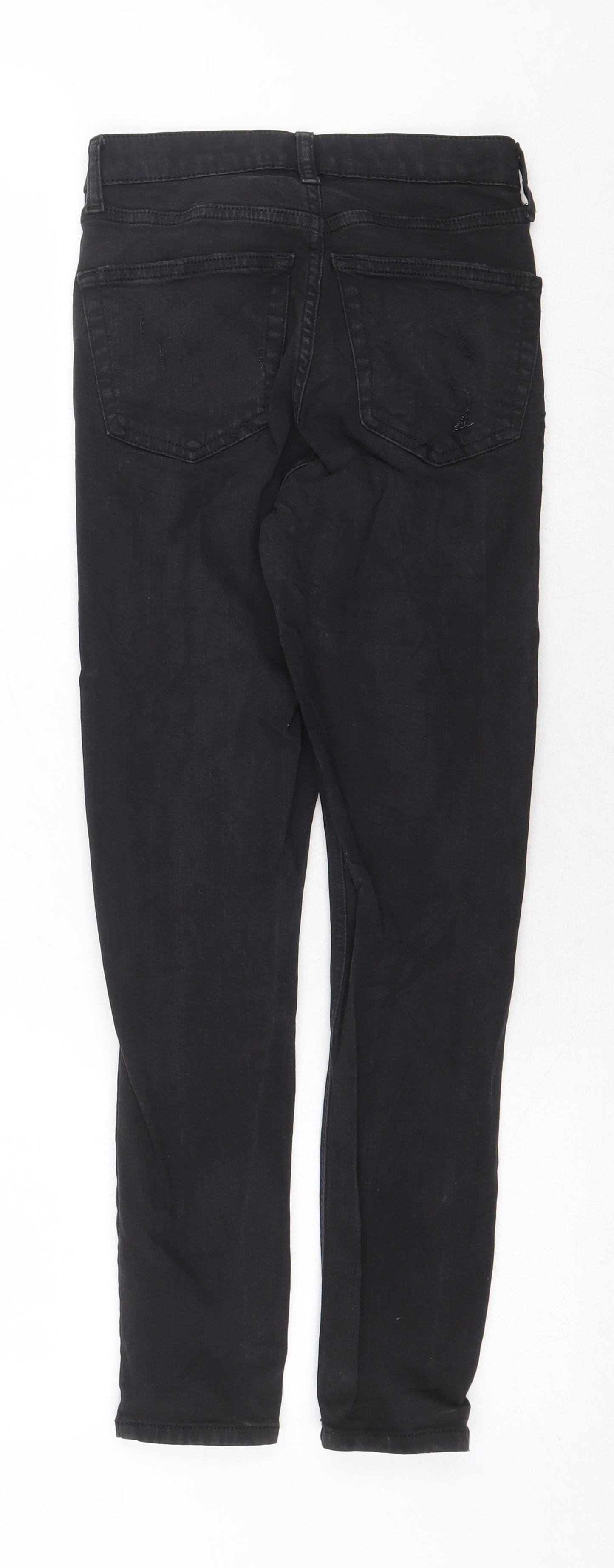 Topshop Womens Black Cotton Skinny Jeans Size 26 in Regular Zip