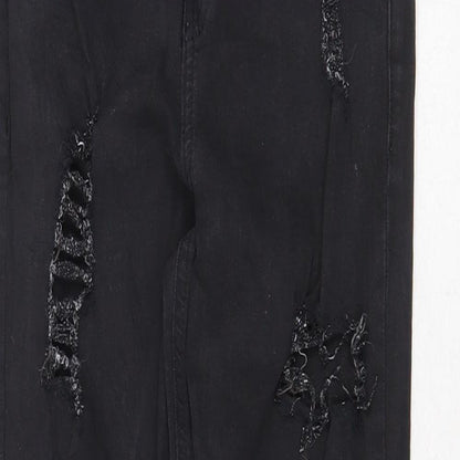 Topshop Womens Black Cotton Skinny Jeans Size 26 in Regular Zip