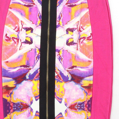 Dorothy Perkins Womens Pink Geometric Viscose Bandage Skirt Size M Zip