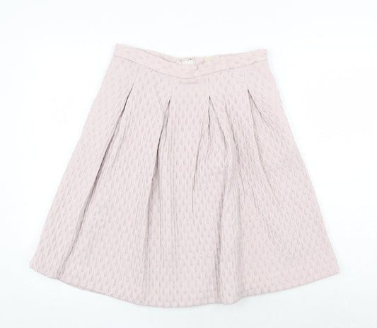 H&M Womens Pink Geometric Viscose Tulip Skirt Size 12 Zip