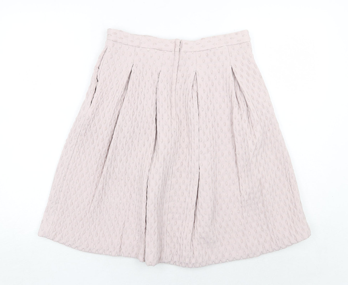 H&M Womens Pink Geometric Viscose Tulip Skirt Size 12 Zip