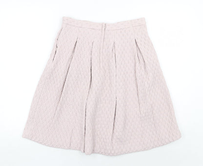 H&M Womens Pink Geometric Viscose Tulip Skirt Size 12 Zip
