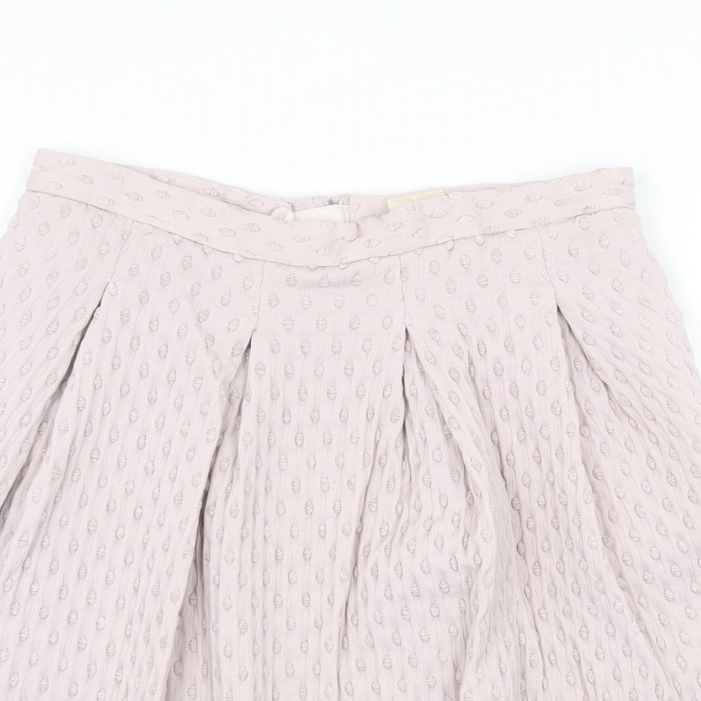H&M Womens Pink Geometric Viscose Tulip Skirt Size 12 Zip