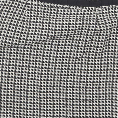 H&M Womens Grey Geometric Acrylic A-Line Skirt Size 8 Zip