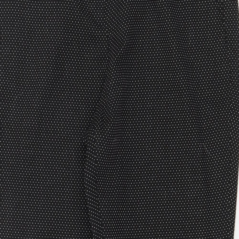 BAF Womens Black Polka Dot Polyester Chino Trousers Size 16 Regular Zip