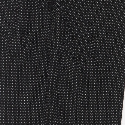 BAF Womens Black Polka Dot Polyester Chino Trousers Size 16 Regular Zip