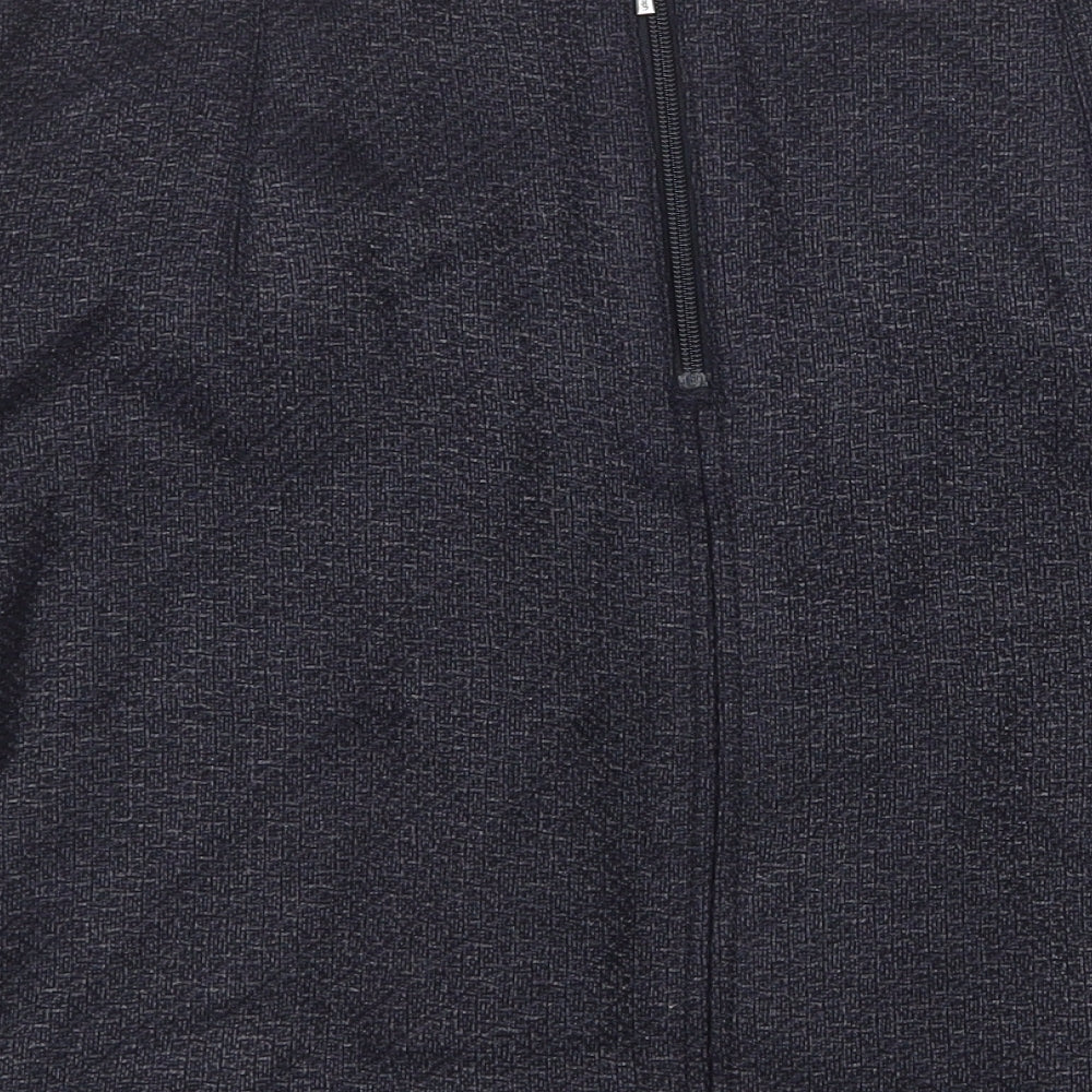 Marks and Spencer Womens Blue Acrylic A-Line Skirt Size 12 Zip
