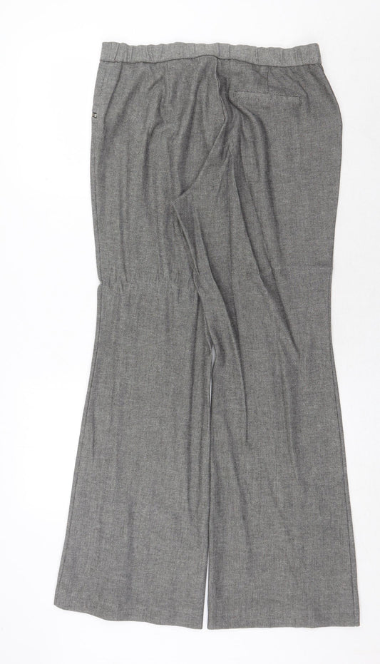 Kaleidoscope Womens Grey Viscose Trousers Size 14 Regular Zip - Zipped Pockets