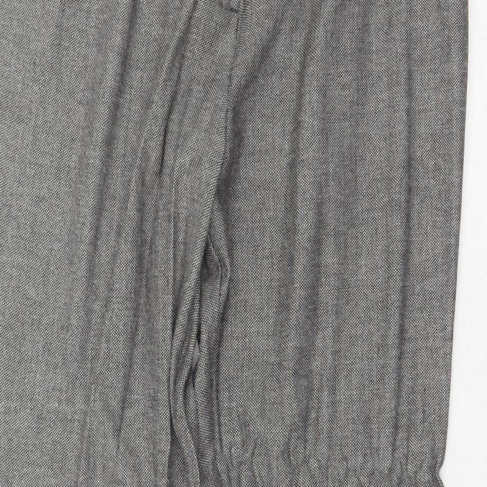 Kaleidoscope Womens Grey Viscose Trousers Size 14 Regular Zip - Zipped Pockets