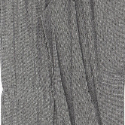 Kaleidoscope Womens Grey Viscose Trousers Size 14 Regular Zip - Zipped Pockets