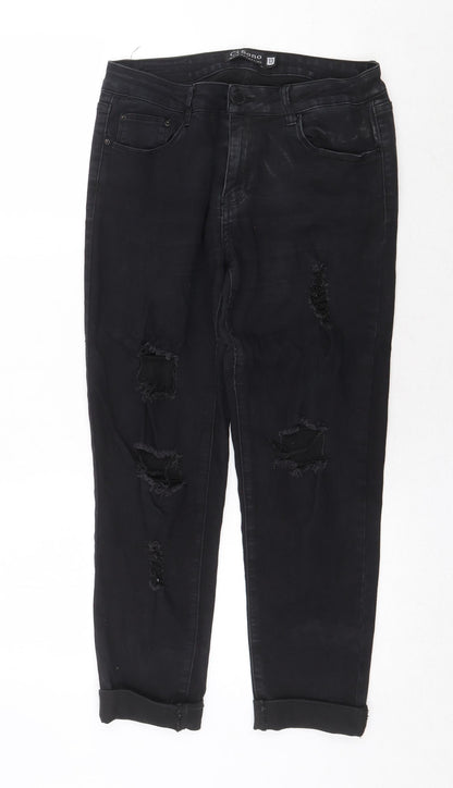 CI SONO Womens Black Cotton Straight Jeans Size 32 in Regular Zip